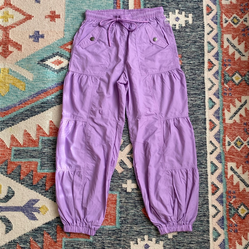 Free People Movement Set Me Free cargo jogger pants, size small, lilac purple